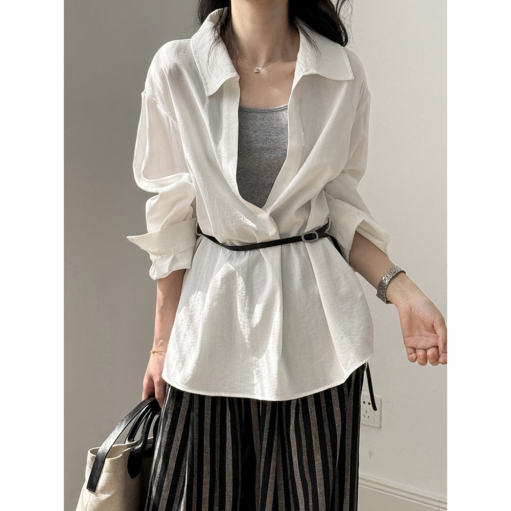 Casual Loose Fit Cotton Blouse for Women - Nocini