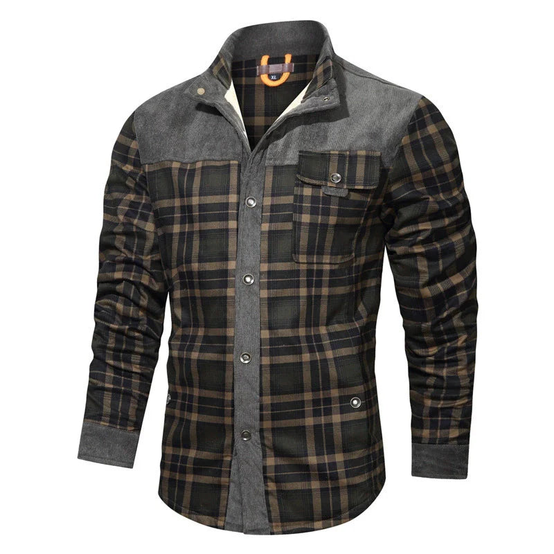 Comfortable Plaid Shirt Jacket for Men