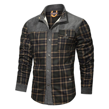 Comfortable Plaid Shirt Jacket for Men
