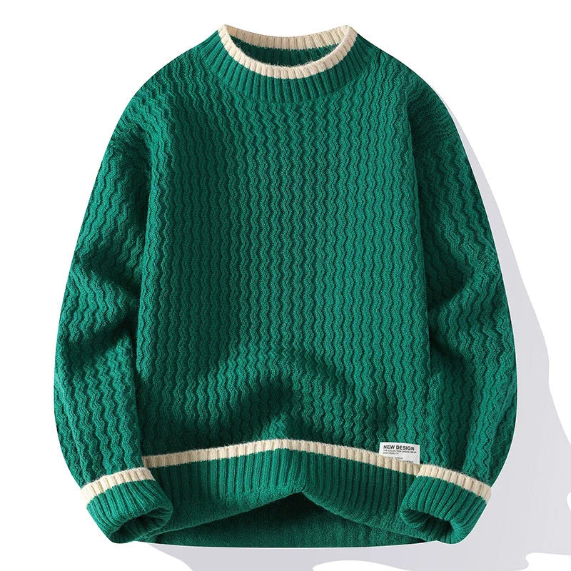 Casual Fit Crew Neck Striped Sweater