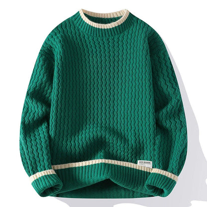 Casual Fit Crew Neck Striped Sweater