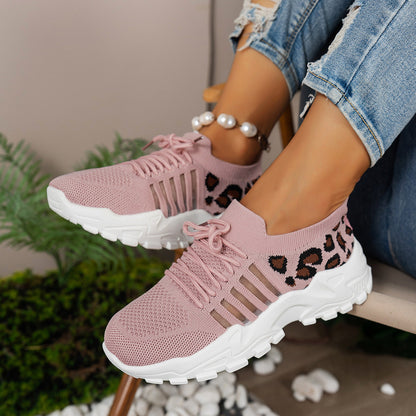 Women's Leopard Print Low Top Sneakers