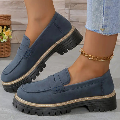 Comfortable Slip On Loafers - Thick Sole Casual Shoes