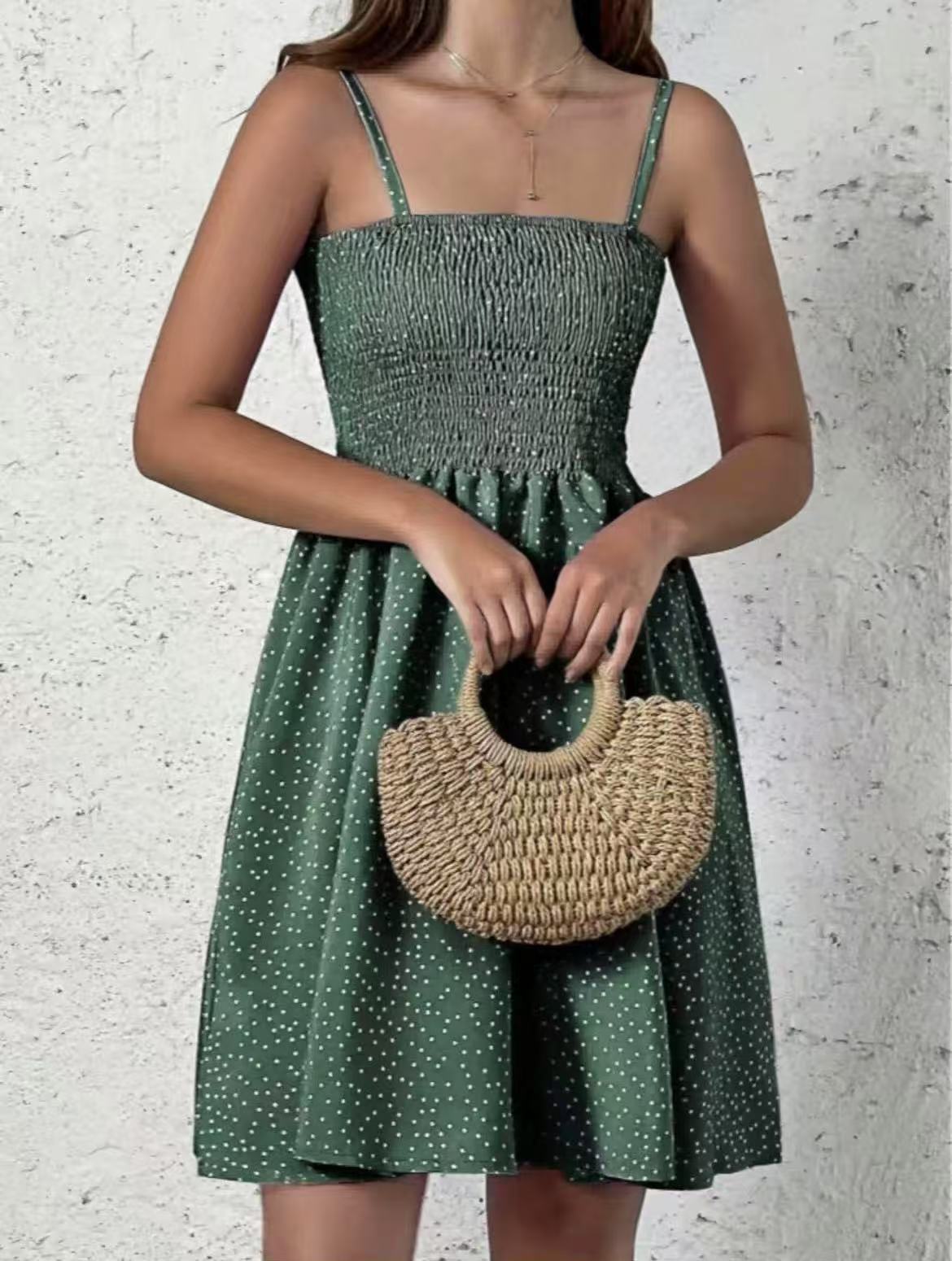 Ladies Floral Summer Spaghetti Strap Dress