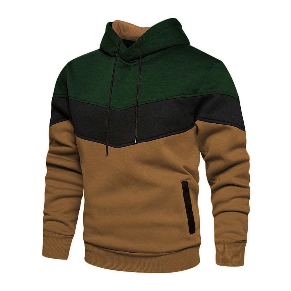 Relaxed Fit Men's Colorblock Hoodie with Pockets