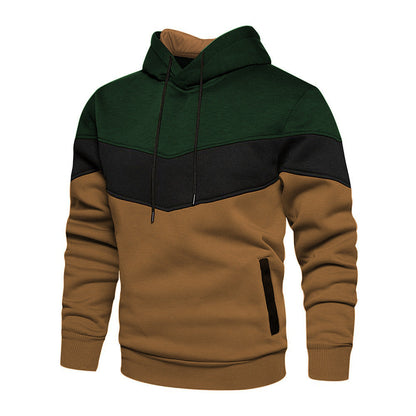 Relaxed Fit Men's Colorblock Hoodie with Pockets