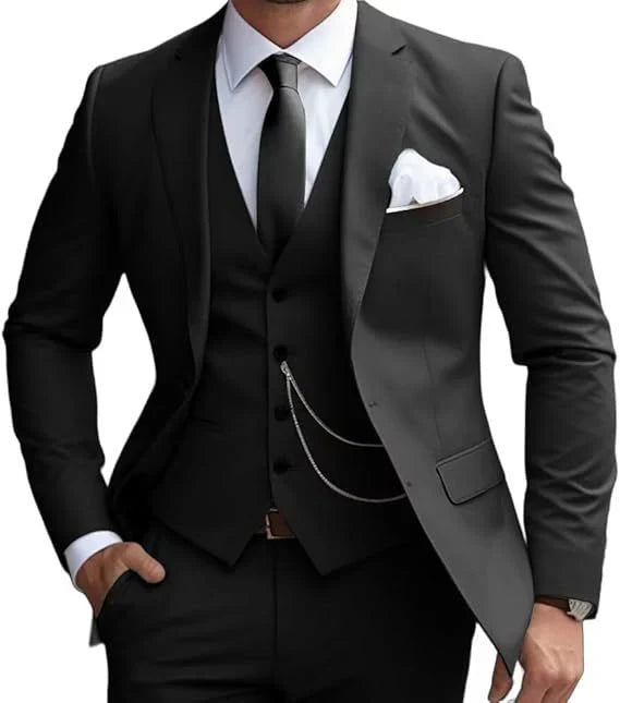 Classic Men's 3 Piece Flat Front Suit