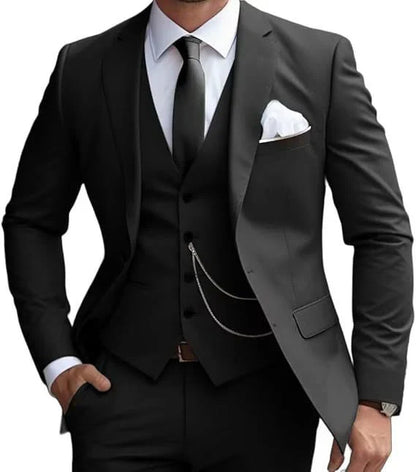 Classic Men's 3 Piece Flat Front Suit