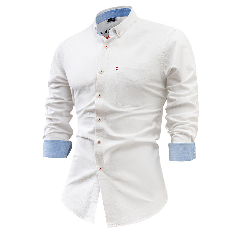 Slim Fit Men's Long Sleeve Casual Button Shirt