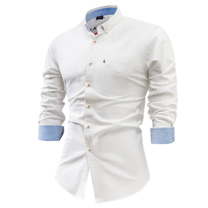 Slim Fit Men's Long Sleeve Casual Button Shirt