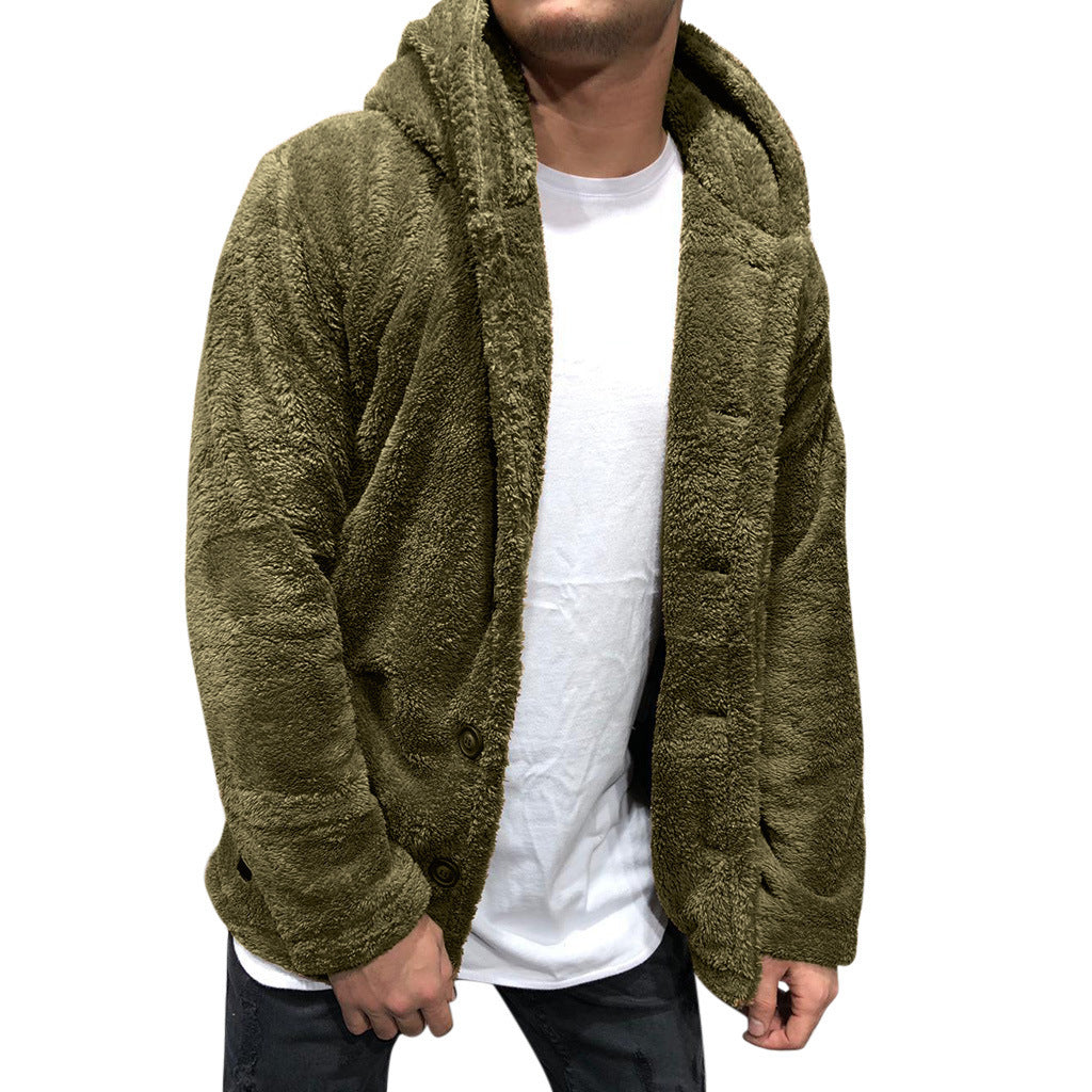 Men's Casual Hooded Fleece Jacket