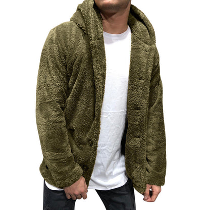Men's Casual Hooded Fleece Jacket
