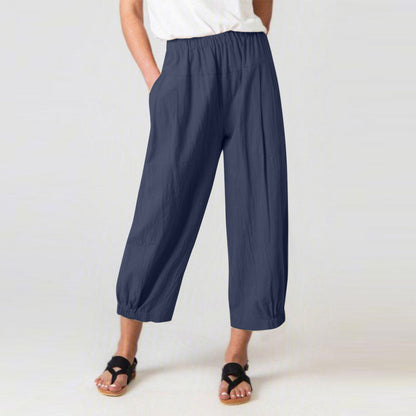 Comfy Women's Elastic Waist Pants with Pockets