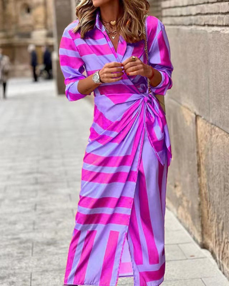 Sunny V Neck Sundress with Collar