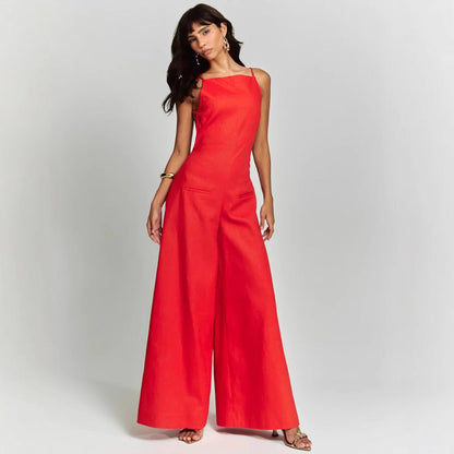 Loose Fit Women's Jumpsuit with Wide Legs and Soft Fabric