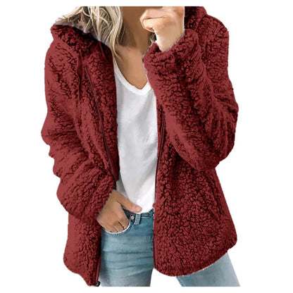 Cozy Women's Hooded Fleece Sherpa Coat