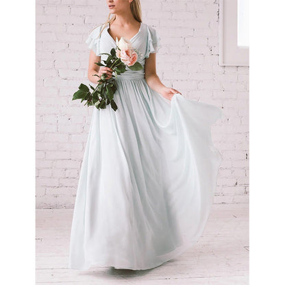 Women's Maxi Dress - Flowy V Neck Summer Dress