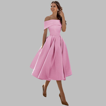 Elegant Satin Formal Evening Gown