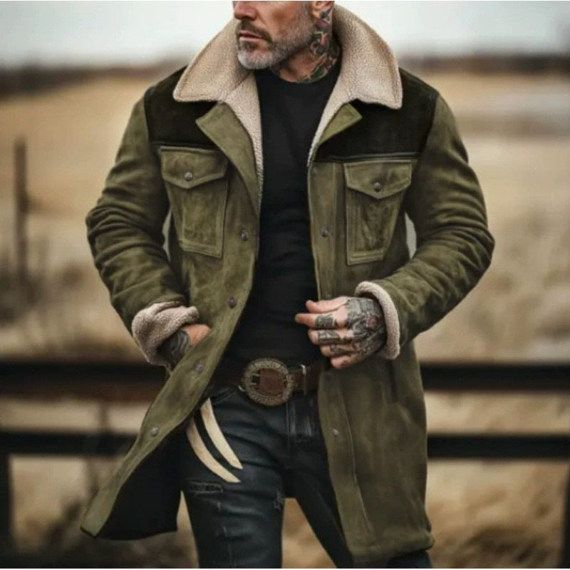 Luxury Fitted Coat with Shearling Collar