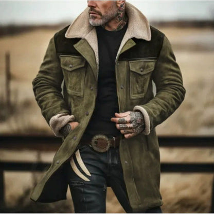 Luxury Fitted Coat with Shearling Collar
