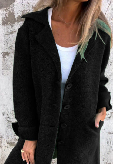 Classic Wool Blend Overcoat for Women