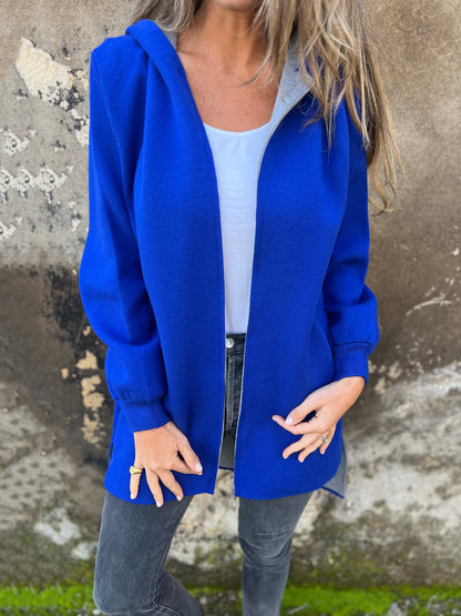 Casual Women's Zip Up Hooded Sweatshirt with Pockets