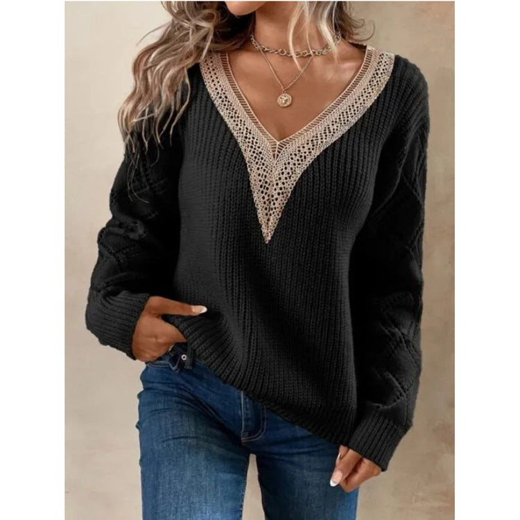 Delicate Knit Lace Pullover