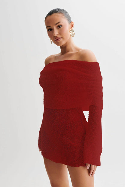 Relaxed Fit Off Shoulder Beach Maxi Dress