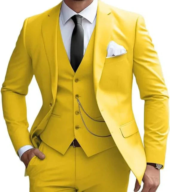 Classic Men's 3 Piece Flat Front Suit