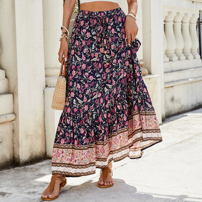Flowy Long Floral Skirt for Women