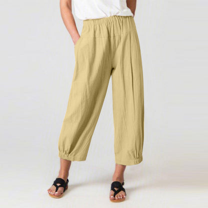 Comfy Women's Elastic Waist Pants with Pockets