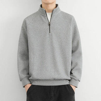 Casual Men's Half Zip Sweatshirt Relaxed Fit