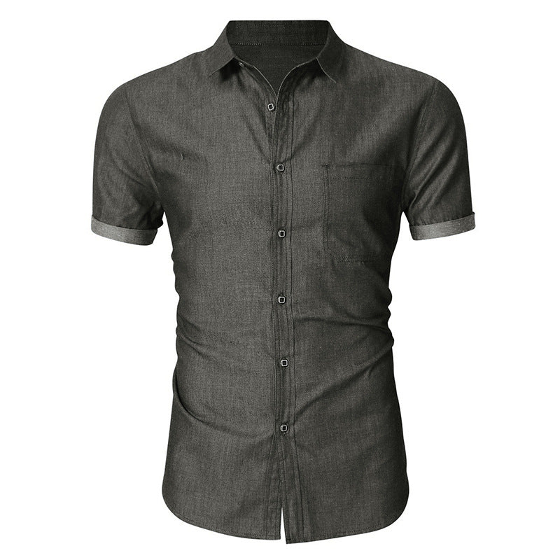 Lightweight Short Sleeve Men's Cotton Shirt