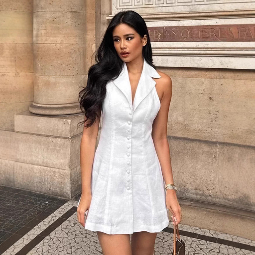 Summer V Neck Halter Dress for Women - Nocini