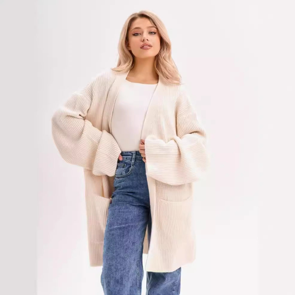 Cozy Women's Knit Cardigan with Pockets