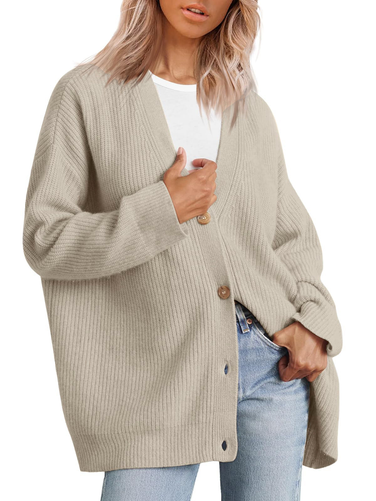 Soft Striped Knitted Open Front Cardigan