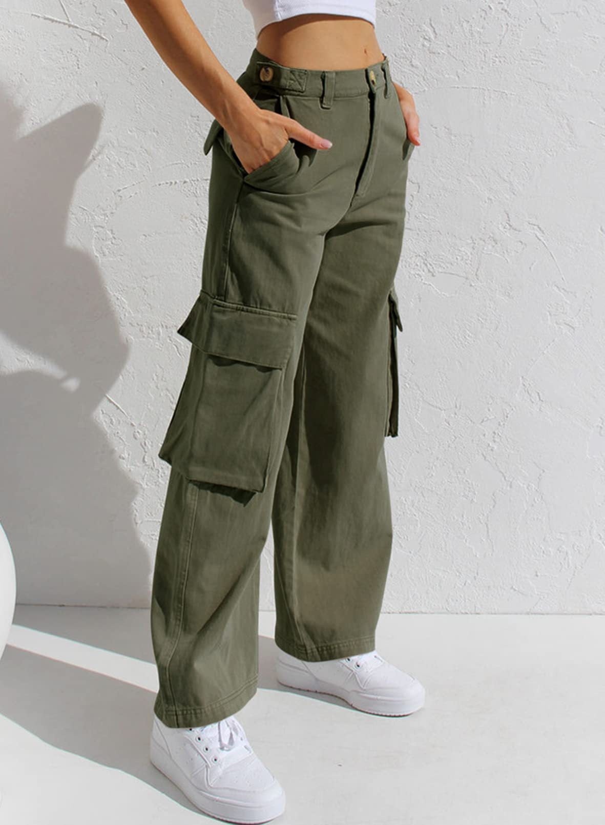 Fashionable Waist Cargo Pants for Ladies - Olytrend