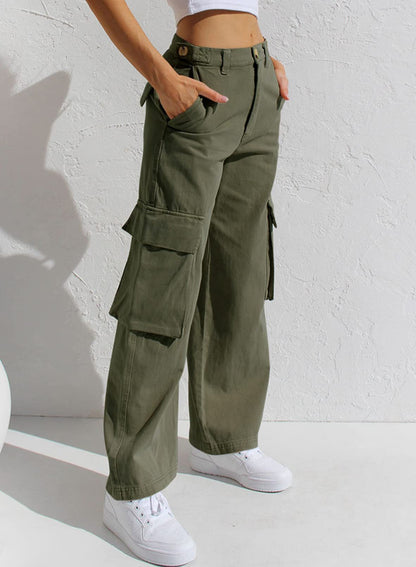 Fashionable Waist Cargo Pants for Ladies - Olytrend