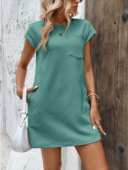 Casual Textured Mini Dress for Women - Nocini