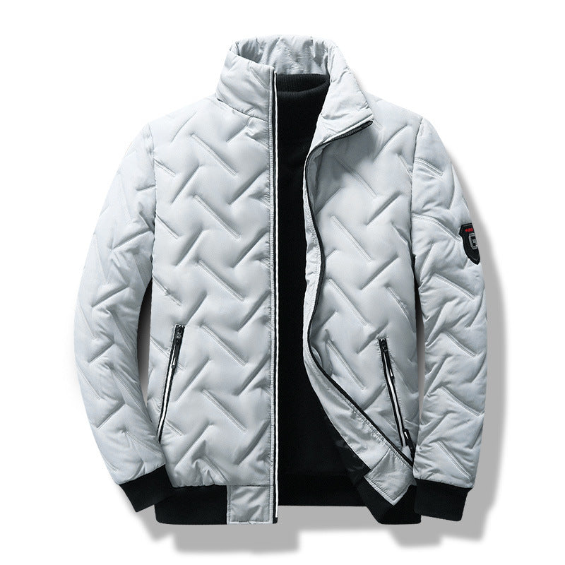 Slim Fit Men's Quilted Jacket with Zip Pockets
