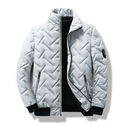 Slim Fit Men's Quilted Jacket with Zip Pockets