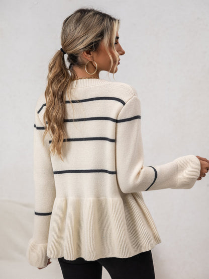 Colorful Horizontal Knit Cardigan