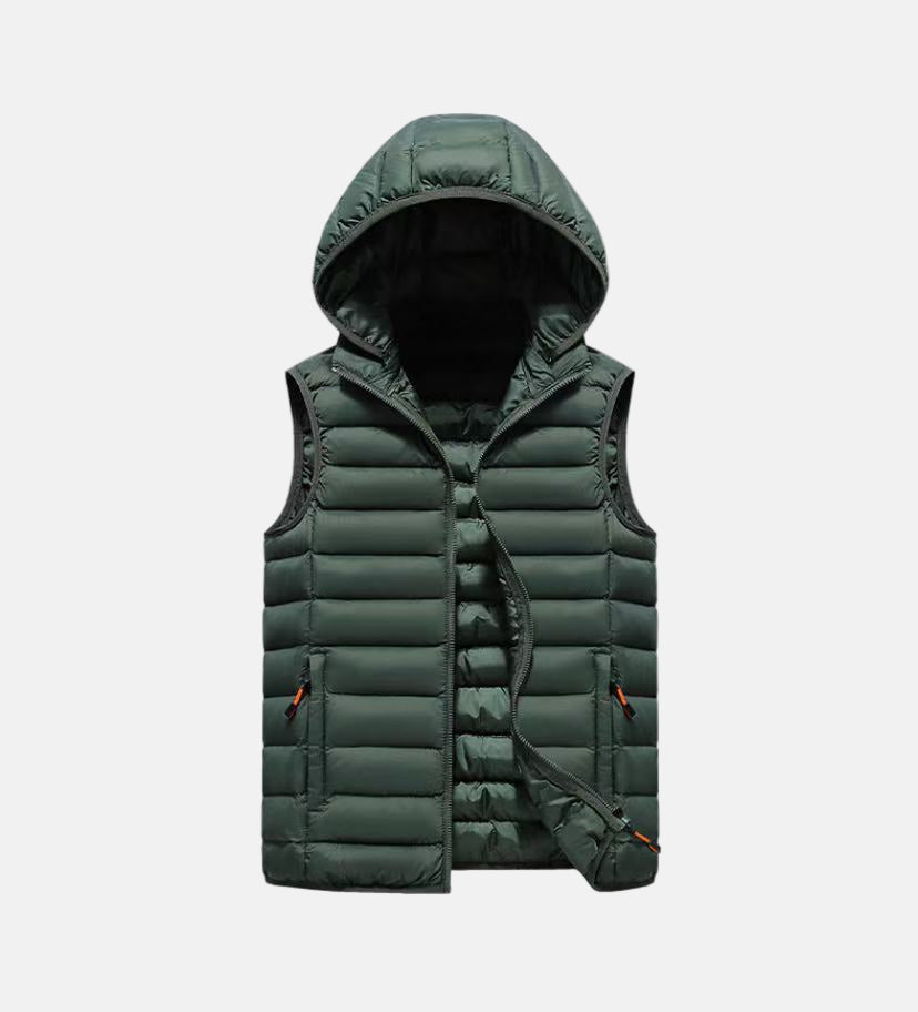 Warm Padded Men's Hooded Vest Jacket