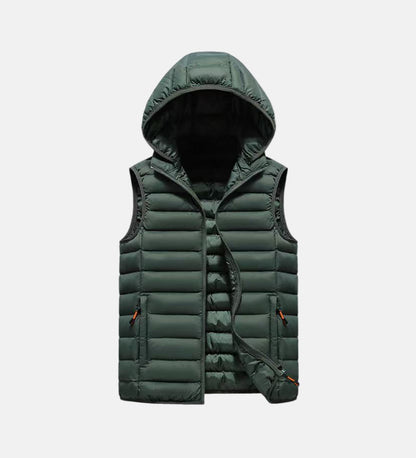 Warm Padded Men's Hooded Vest Jacket