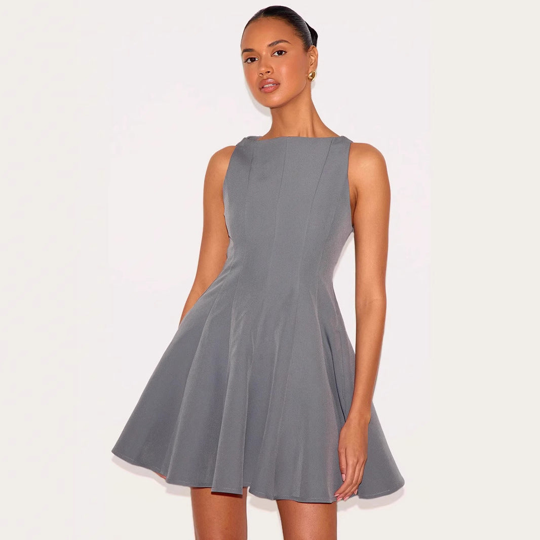 Women's Short Sleeveless A-Line Mini Dress - Nocini