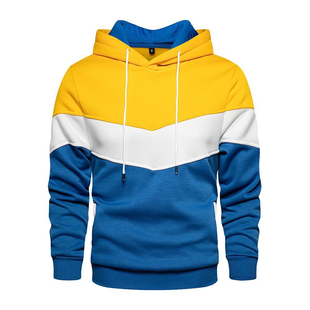Relaxed Fit Men's Colorblock Hoodie with Pockets - Nocini