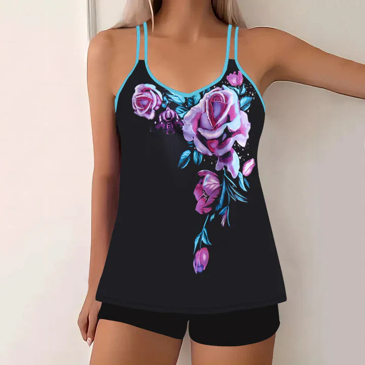 Comfortable Women's Tankini Swimsuit with Boyshorts
