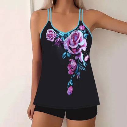 Comfortable Women's Tankini Swimsuit with Boyshorts