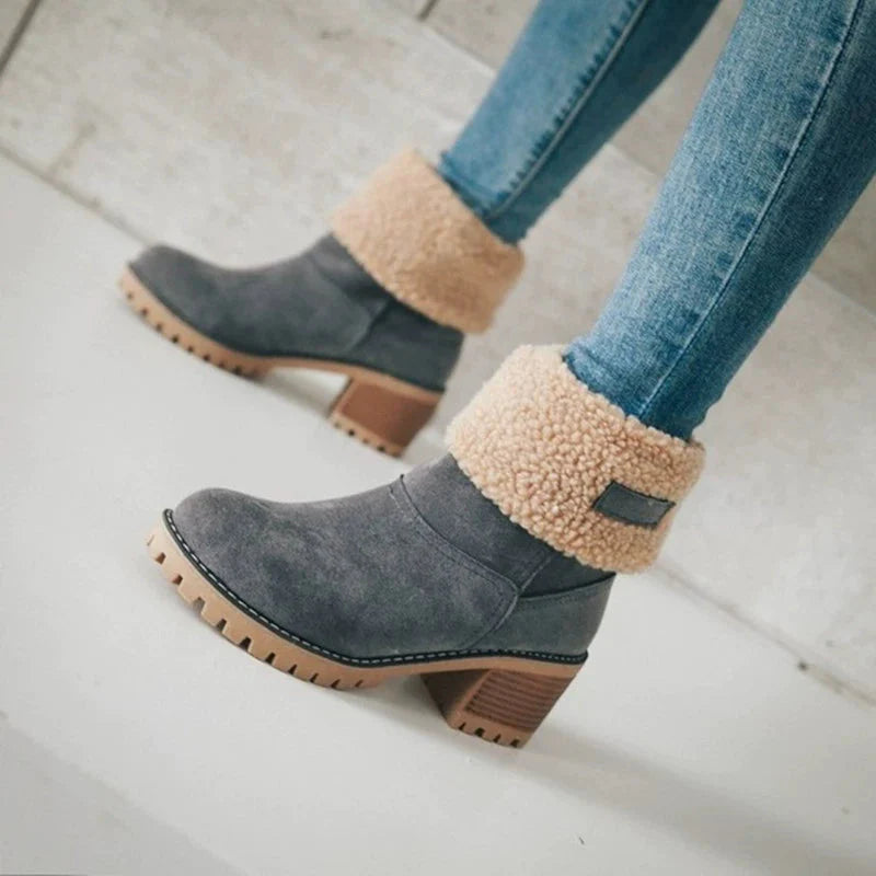 Soft Leather Ankle Boots for Women - Warm Winter Fashion