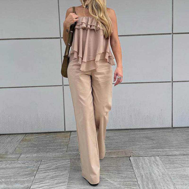 Comfortable Summer Tank Top with Ruffles - Nocini